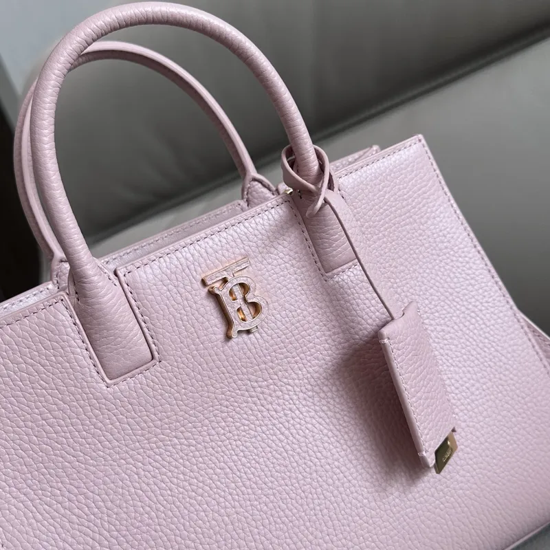 Burberry Handbag Two Tone Leather &amp Gold “TB” Logo Epitomizing Sophisticated Elegance size:27×11×20cm #A54200
