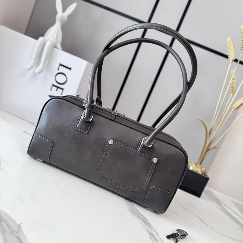 Loewe Amazona Cropped Leather Bowling Bag 30.5x9x15CM #A63855