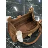 Prada Brown Suede Handbag 1BG580  #A55278