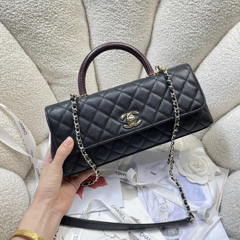 Chanel Coco Handle Caviar Leather Shoulder Bag 32cm #A64994
