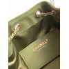 Chanel Hobo Shoulder Bag  Hippie Style Vintage Gold Coin Button Drawstring Bucket Bag #A59440
