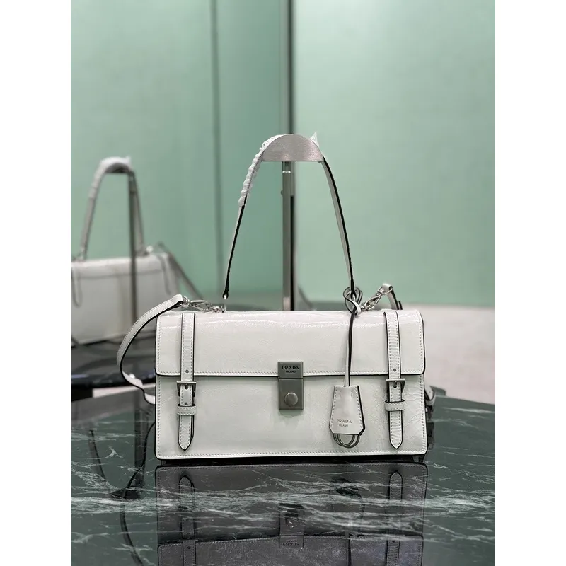 Prada Leather Handbag With Structured Design And Signature Hardware #A51644