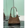 Prada Brown Suede Handbag 1BG580  #A55278
