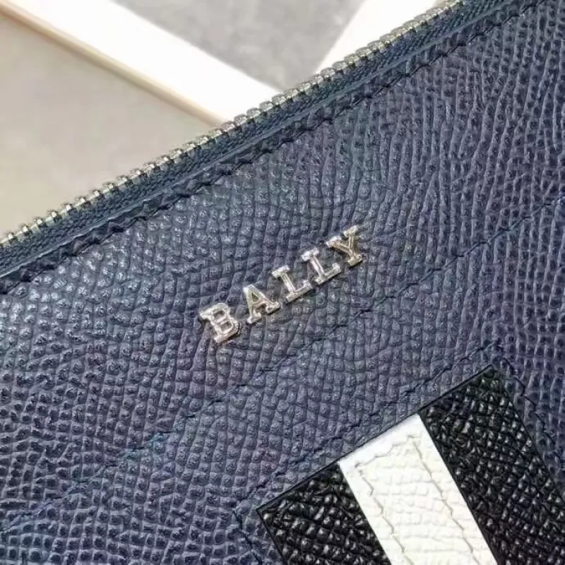 Bally Black Leather Clutch With Signature Stripe For Sophisticated Accessorizing #A51669