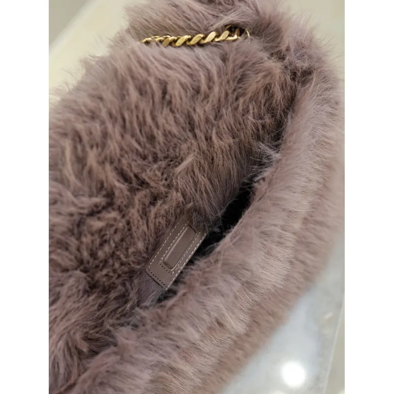 SAINT LAURENT Loulou Medium Shoulder Bag – Light Beige Suede with Chevron Quilt & Tone-On-Tone YSL Logo (Convertible Chain Strap) #A58776
