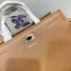 Burberry Timeless White Leather Handbag with Gold - Accented Lock and Dual Handles size:24×3×9cm #A54100