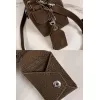 Loewe Featherlight Puzzle Suede Leather Bag 24x10.5x16CM #A63861