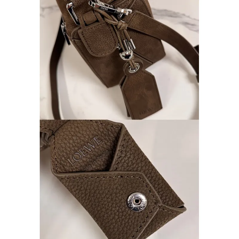 Loewe Featherlight Puzzle Suede Leather Bag 24x10.5x16CM #A63861