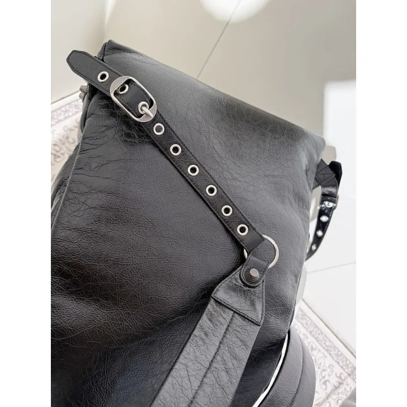 Balenciaga 188024 Le Cagole Backpack in Cracked Lambskin Size 35x46x18CM #A62924