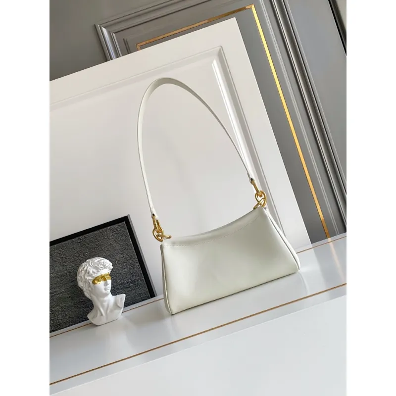 Prada Cleo Shoulder Bag (4 Colors) – Brown/Navy/Black/White Saffiano Leather with Gold-Tone Chain Strap #A59176