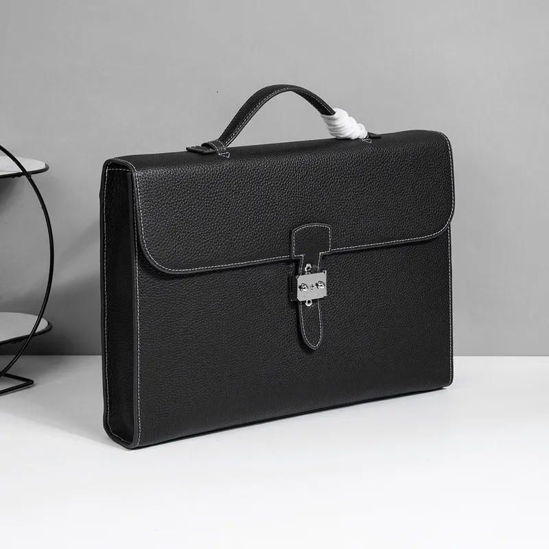 Hermes Leather Briefcase Collection: Timeless Design for the Discerning Professional size:39×29×6cm #A53668