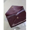 SAINT LAURENT Cassandra Envelope Clutch – Burgundy Smooth Leather with Gold YSL Logo (Detachable Chain Strap) #A58784
