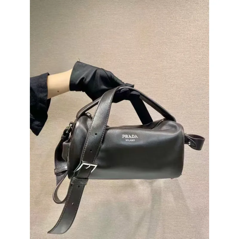 Chic Prada Barrel Bags In Suede And Leather For Fashion - Forward Styling #A49961