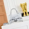 Balenciaga Hourglass Croc Embossed Handbag 19x8x21cm #A64986 Balenciaga Hourglass Croc Embossed Handbag 19x8x21cm #A64986