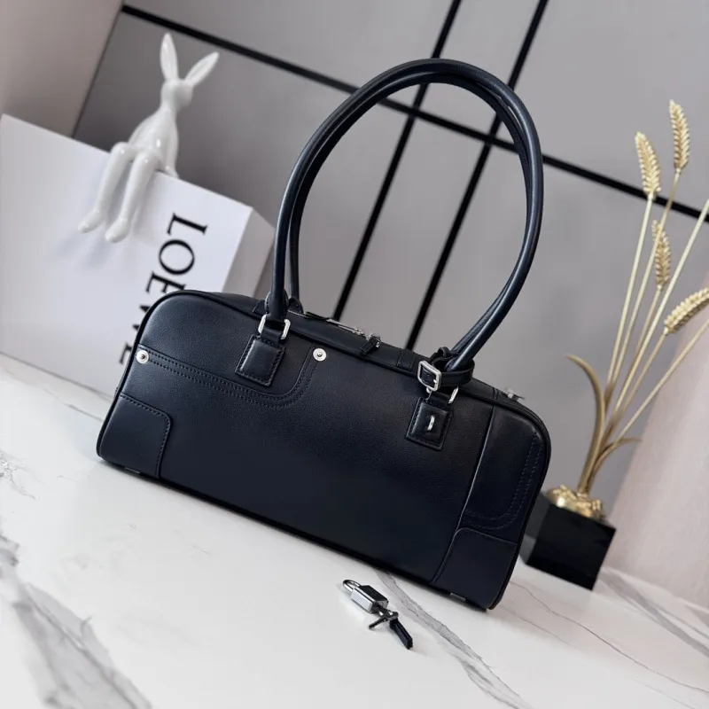 Loewe Amazona Cropped Leather Bowling Bag 30.5x9x15CM #A63855