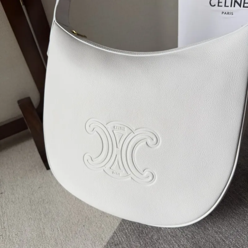 Celine Ava Hobo Bag - Multiple Colors (Monogram, Black, Tan, White), Signature Triomphe Logo, Timeless Luxury Shoulder Bag for Women #A56751