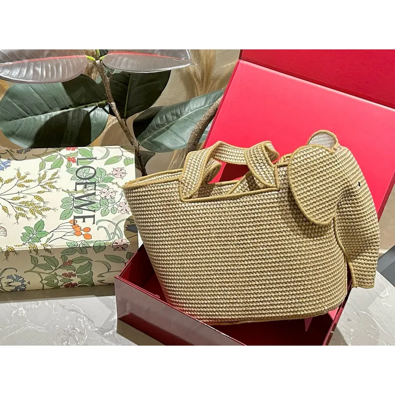 Loewe Woven Elephant Shopping Bag #A42264