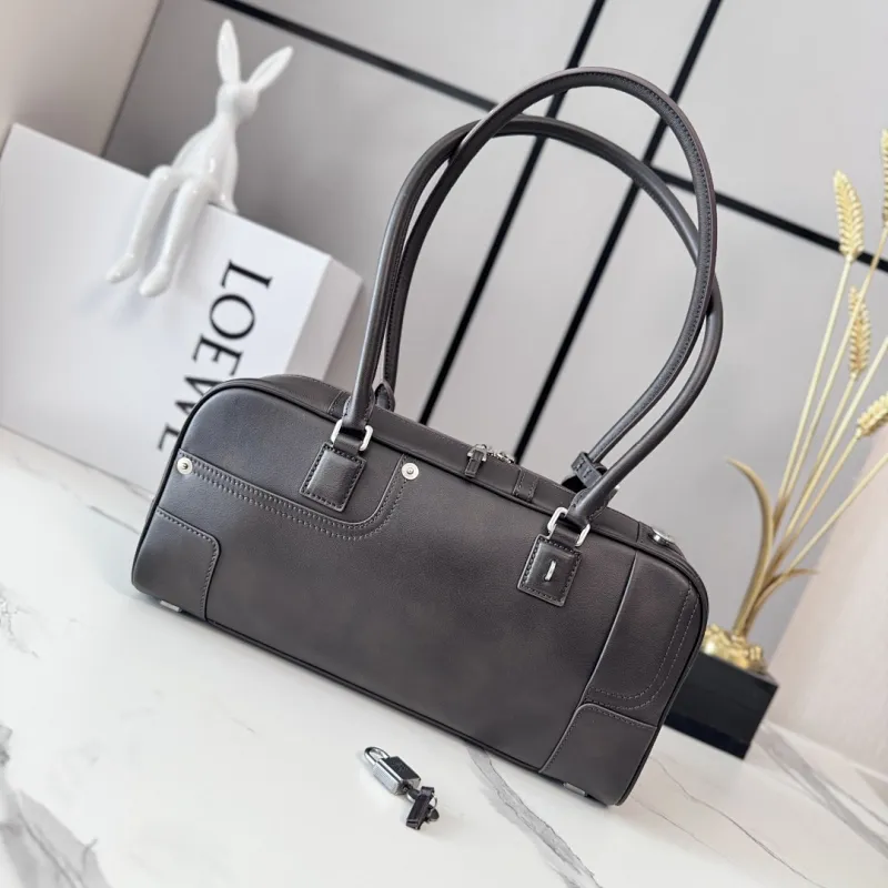 Loewe Amazona Cropped Leather Bowling Bag 30.5x9x15CM #A63855