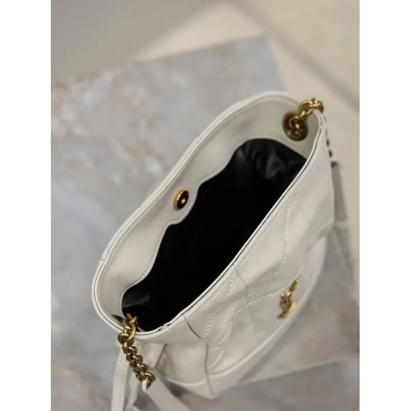 Saint Laurent Jamie Mini Crossbody Bag (859174) - Lambskin Leather, Drawstring Closure, 14.5×15.5×8cm #A59989