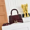Balenciaga Hourglass Croc Embossed Handbag 19x8x21cm #A64986 Balenciaga Hourglass Croc Embossed Handbag 19x8x21cm #A64986