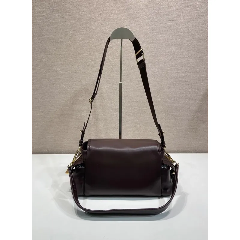 Prada Brown Leather Crossbody Bag 1BD394 #A55691