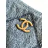 Chanel Womens Denim Shoulder Bag - Quilted Design, Gold-Tone CC Logo & Chain Strap, Stylish Denim Flap Bag with Functional Pockets for Luxury Fashion #A56742