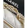 Chanel AS5898 Quilted Hobo Bag with Pearl Chain Strap Size 13-23.5-7.5 #A62897