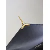 SAINT LAURENT Cassandra Envelope Crossbody Bag Set – Tan Leather-Suede & Black Velvet with Gold YSL Logo (Detachable Chain Strap) #A58773