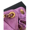 Chanel Mini Suede Bucket Bag  Retro Coin Button  Drawstring  Quilted  Classic Chain #A60143