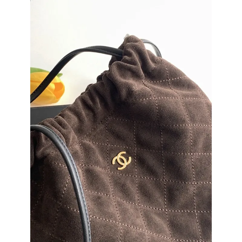 Chanel 26S Quilted Drawstring Bucket Bag, 17 x 22 x 8 cm #A63221