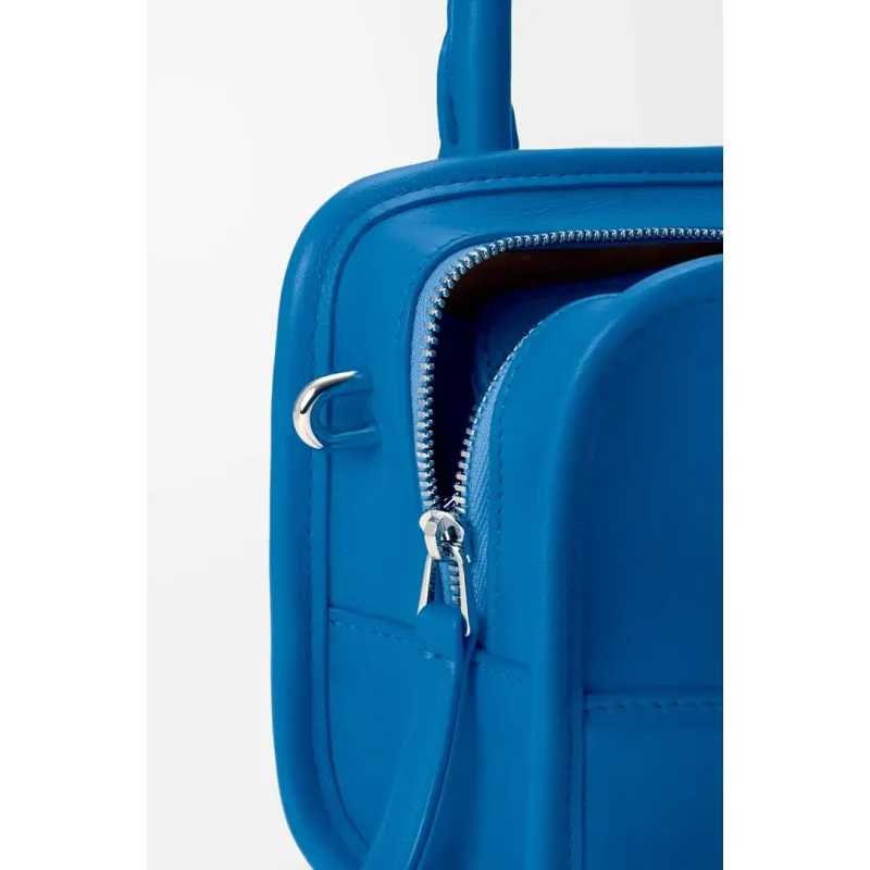 Loewe Amazona 180 Blue Leather Top Handle Bag 34.5x14x27cm #A64991