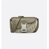 D-ior Olive Green Oblique Pattern Crossbody Bag With Signature Lock Design  size:19×13×4cm #A54109