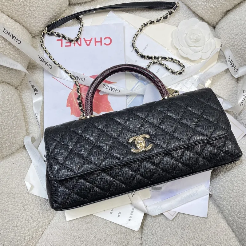 Chanel Coco Handle Caviar Leather Shoulder Bag 32cm #A64994