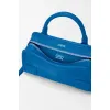 Loewe Amazona 180 Blue Leather Top Handle Bag 34.5x14x27cm #A64991