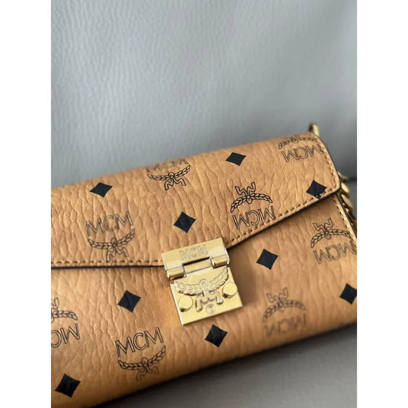 MCM Small Envelope Crossbody Bag, Visetos Monogram, Style 65008 11-18.5-4cm #A61796
