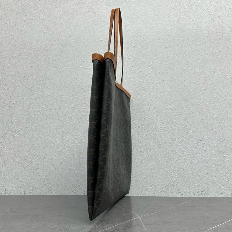 Celine 123842 Flat Shopper Tote in Triomphe Canvas Size 42x45.5x0.5CM #A62905