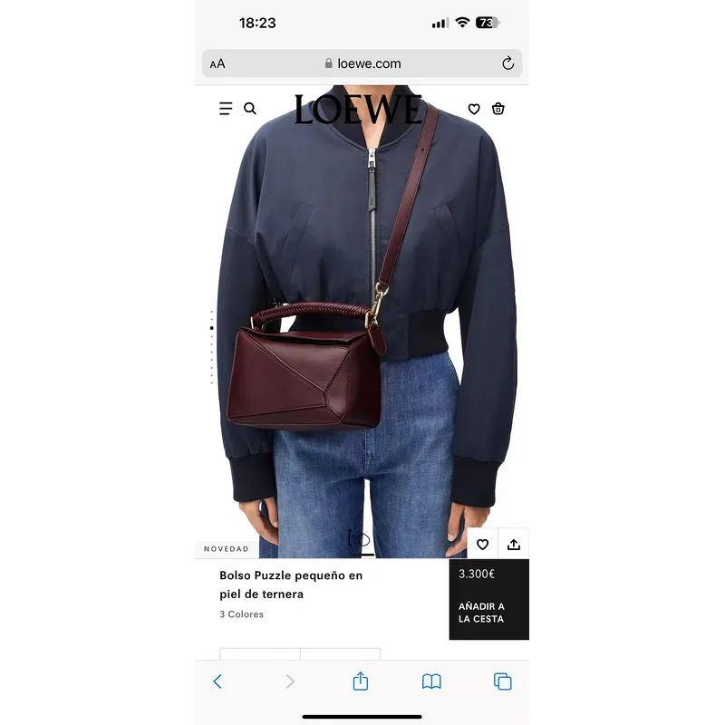 Loewe - Inspired Burgundy Leather Bag With Braided Handle And Geometric Design #A50977