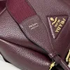 Prada 1BA362 Mini Leather Shoulder Bag - Burgundy Textured Top Version with Detachable Strap #A59502