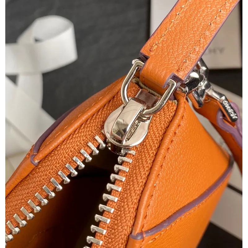 Givenchy Orange Leather Crossbody Bag With Signature Branding #A52347