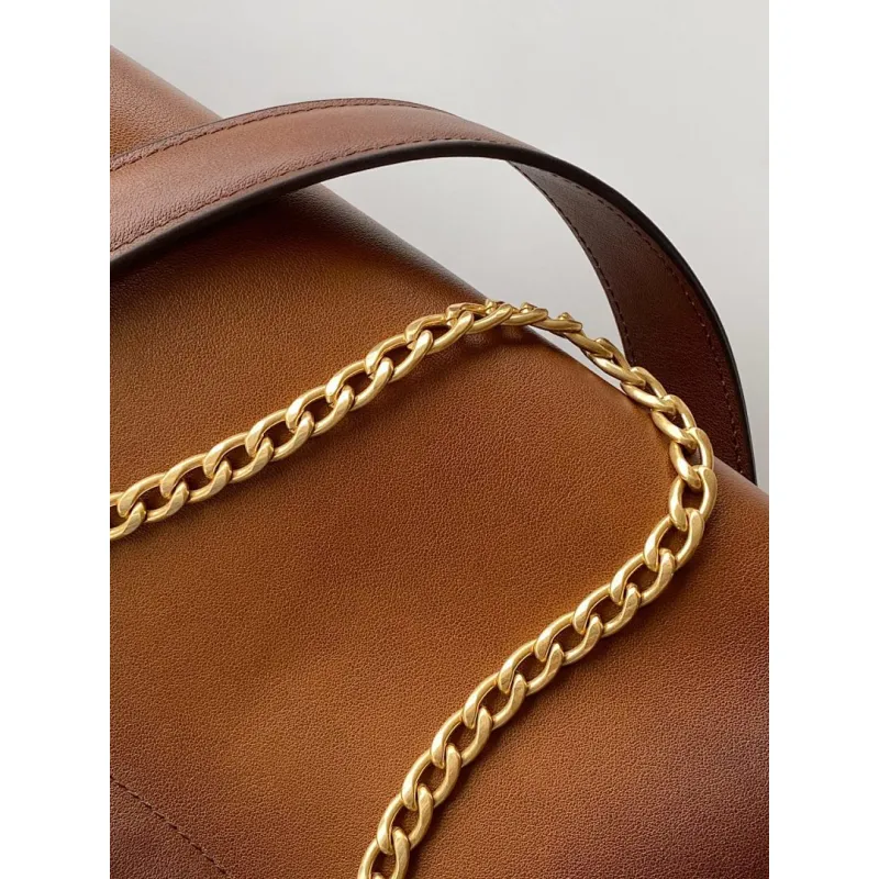 Prada Cleo Shoulder Bag (4 Colors) – Brown/Navy/Black/White Saffiano Leather with Gold-Tone Chain Strap #A59176