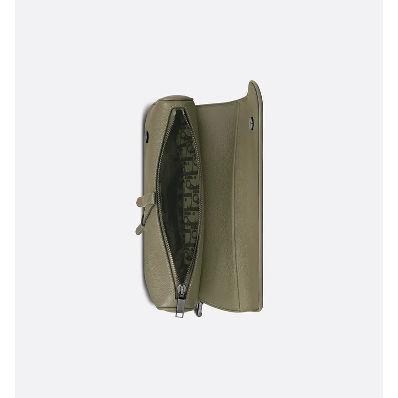 D-ior Saddle Belt Bag in Olive Green Leather With Signature Strap Design size:27×20×5cm #A54111 D-ior Saddle Belt Bag in Olive Green Leather With Signature Strap Design size:27×20×5cm #A54111