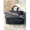Givenchy Black Leather Top Handle Bag With Logo Webbing Strap #A52352