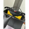 Fendi Leather Briefcase And Monster - Eye Pouch Set In Black With Yellow Accents  #A51530