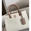Burberry Handbag Two Tone Leather &amp Gold “TB” Logo Epitomizing Sophisticated Elegance size:27×11×20cm #A54200