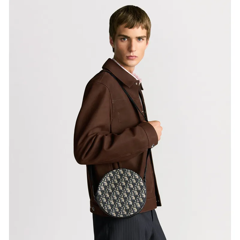 D-ior Round Bag With Iconic Oblique Pattern And Adjustable Strap For Fashion Lovers size:20×20×7cm #A54114 D-ior Round Bag With Iconic Oblique Pattern And Adjustable Strap For Fashion Lovers size:20×20×7cm #A54114