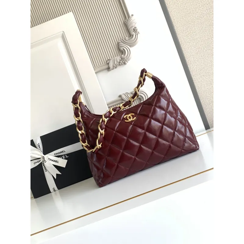 Chanel 4923 Quilted Hobo Bag in Crinkled Lambskin Size 32x30x12CM #A62915
