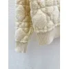 2025 D-ior Ecru Cannage Knit Cropped Zip-Up Cardigan #A54549 2025 D-ior Ecru Cannage Knit Cropped Zip-Up Cardigan #A54549