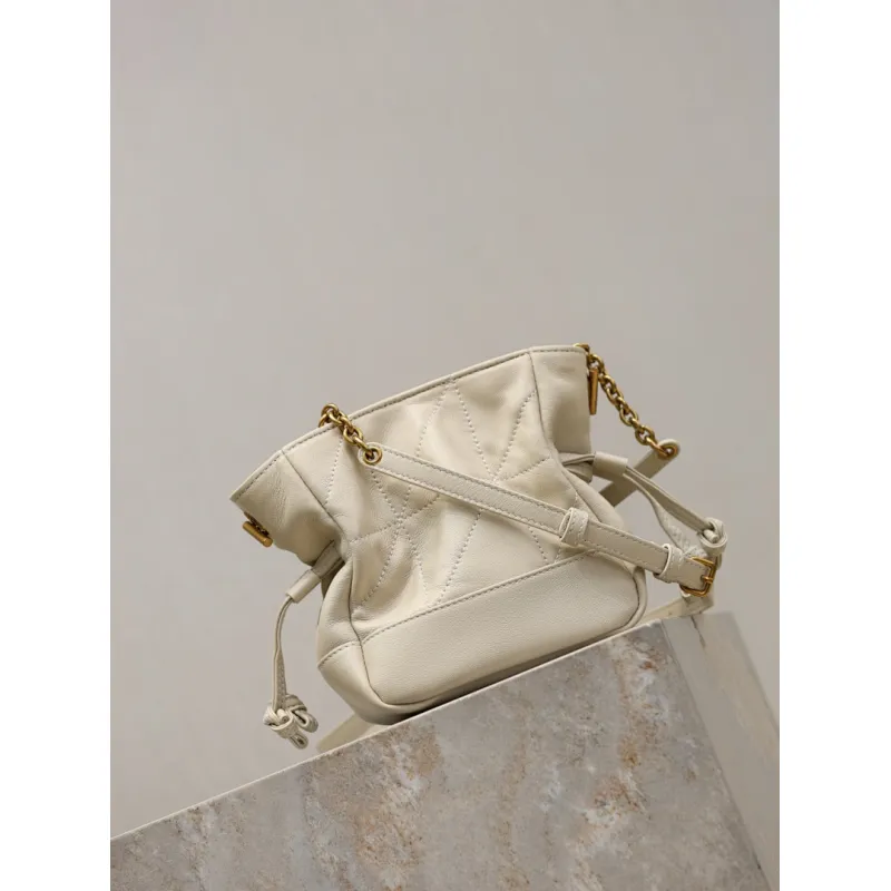 Saint Laurent Jamie Mini Crossbody Bag (859174) - Lambskin Leather, Drawstring Closure, 14.5×15.5×8cm #A59989