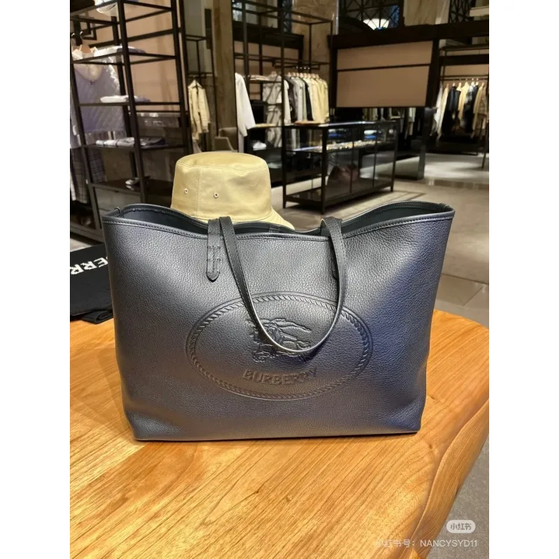 Burberry Black Leather Tote Bag 2221 #A55696