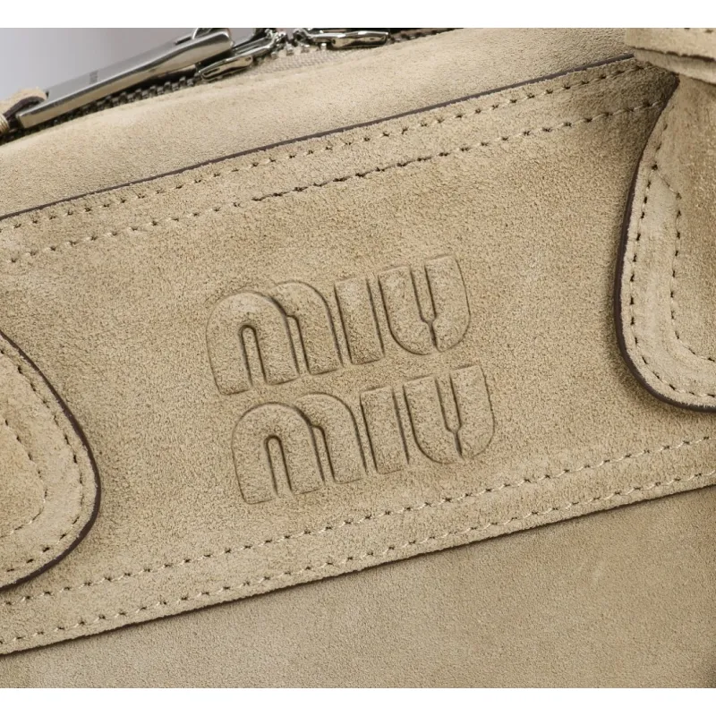 Miu Miu Vivant Suede Leather Bowling Top Handle Bag 32×19.5×11cm #A65025